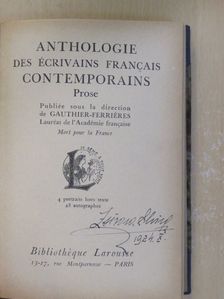 Anthologie des écrivains francais contemporains [antikvár]