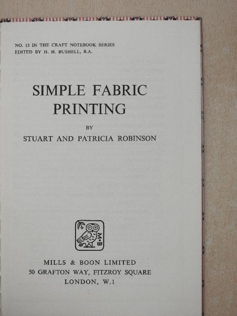 Patricia Robinson - Simple fabric printing [antikvár]