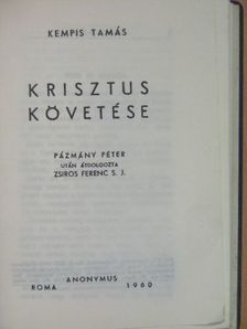 Kempis Tamás - Krisztus követése [antikvár]