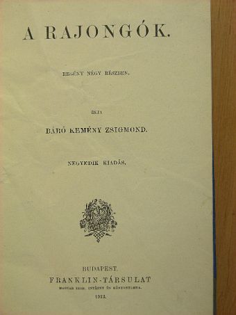 Báró Kemény Zsigmond - A rajongók [antikvár]