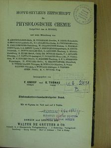 Hoppe-Seyler's Zeitschrift für Physiologische Chemie 1929 [antikvár]