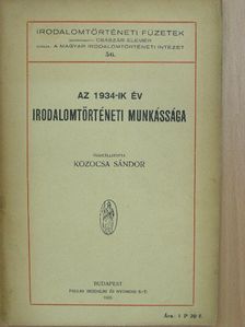 Az 1934-ik év irodalomtörténeti munkássága [antikvár]