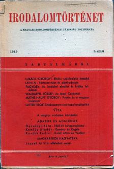 Waldapfel József - Irodalomtörténet 1949/1. [antikvár]