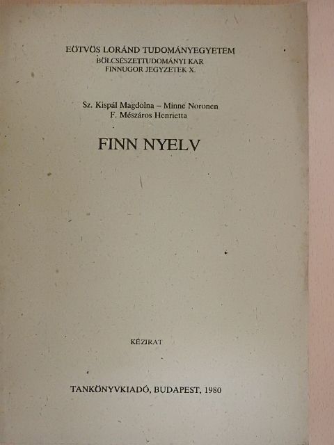 F. Mészáros Henrietta - Finn nyelv [antikvár]
