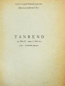 Tanrend az 1976-77-es tanév I. félévére  [antikvár]