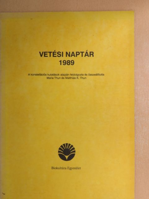 Maria Thun - Vetési naptár 1989 [antikvár]