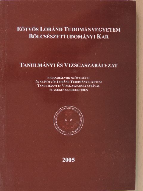 Tanulmányi és vizsgaszabályzat [antikvár]