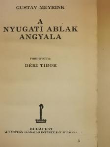 Gustav Meyrink - A nyugati ablak angyala [antikvár]