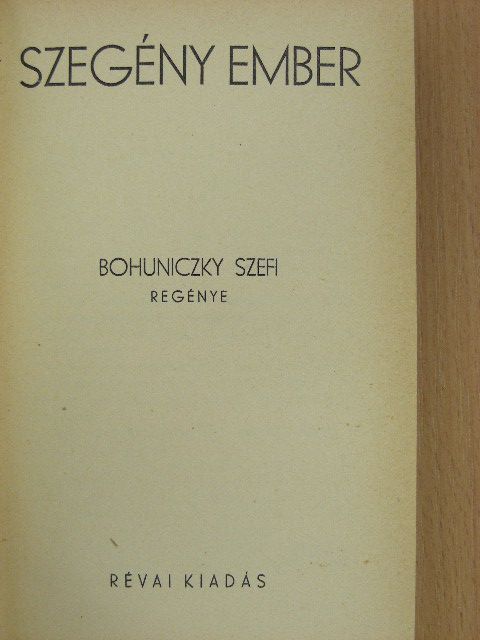 Bohuniczky Szefi - Szegény ember [antikvár]