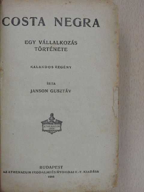 Janson Gusztáv - Costa Negra [antikvár]