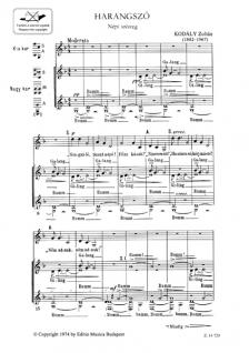 Kodály Zoltán - HARANGSZÓ - EGYNEMŰKARRA