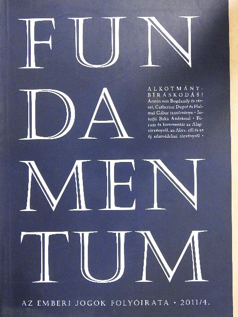 Armin von Bogdandy - Fundamentum 2011/4. [antikvár]