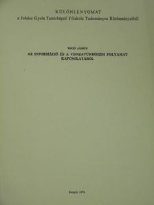 Rigó Jázon - Az információ és a visszatükrözési folyamat kapcsolatáról [antikvár]