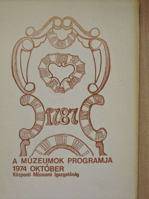 A múzeumok programja 1974. október [antikvár]
