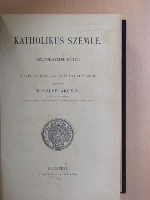 Katholikus Szemle 1900. január-december [antikvár]