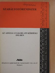 Nagy Emil - Az adózás gyakorlati kérdései 1992-ben [antikvár]