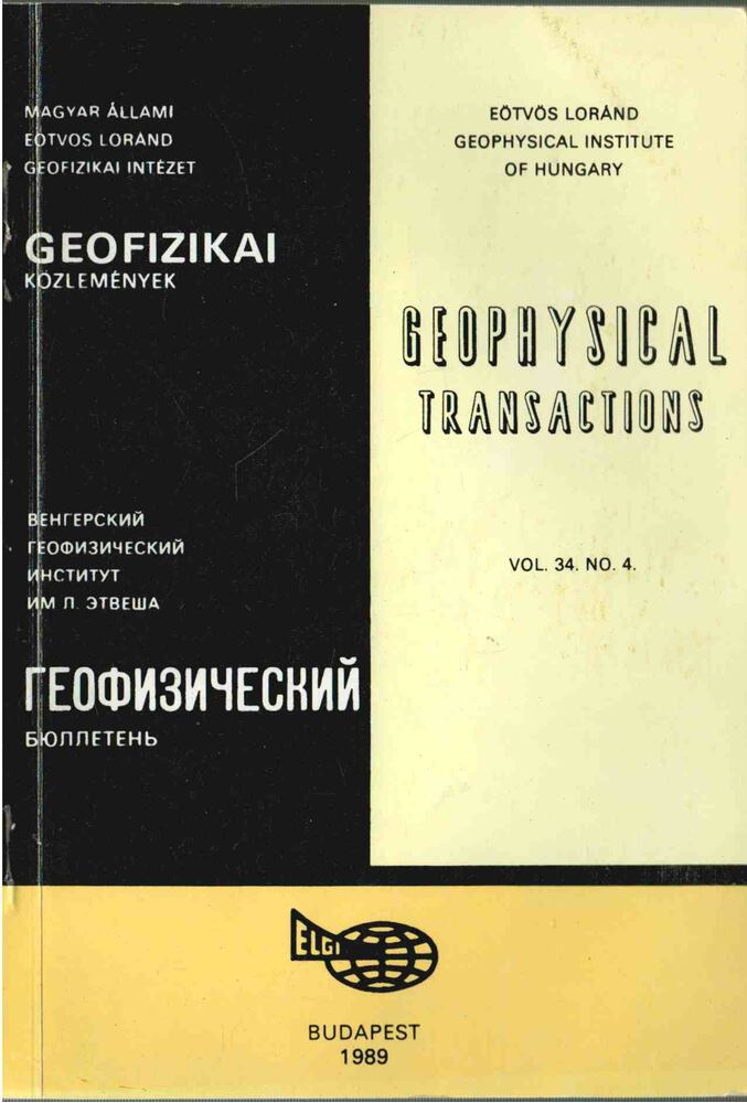 Sz. Kilényi Éva - Geofizikai közlemények vol. 34 no. 4 [antikvár]