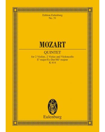 MOZART, W,A, - QUINTET FOR 2 VIOLINS,2 VIOLAS AND VIOLONCELLO Eb MAJOR KV 614 POCKET SCORE