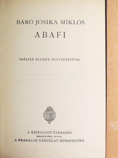Báró Jósika Miklós - Abafi [antikvár]