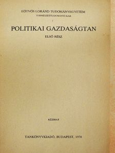 Dr. Kovács László - Politikai gazdaságtan I.  [antikvár]