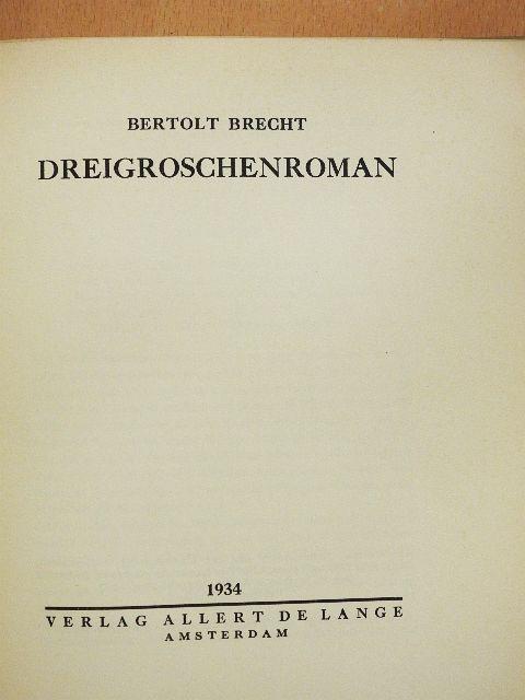 Bertolt Brecht - Dreigroschenroman [antikvár]