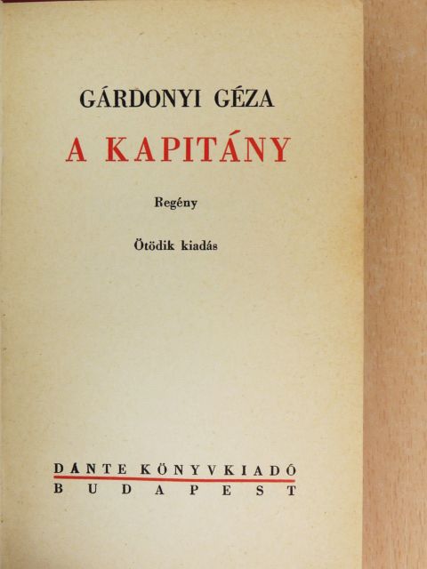 Gárdonyi Géza - A kapitány [antikvár]