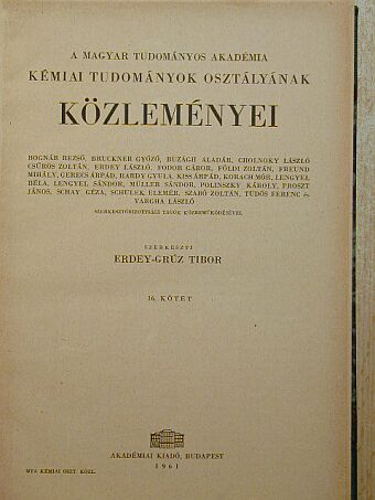 Bányai Éva - A Magyar Tudományos Akadémia Kémiai Tudományok Osztályának Közleményei [antikvár]
