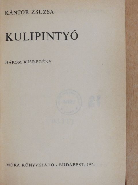Kántor Zsuzsa - Kulipintyó [antikvár]