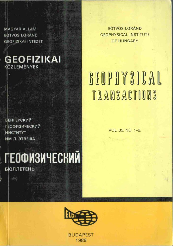 Sz. Kilényi Éva - Geofizikai közlemények vol. 35 no. 1-2 [antikvár]