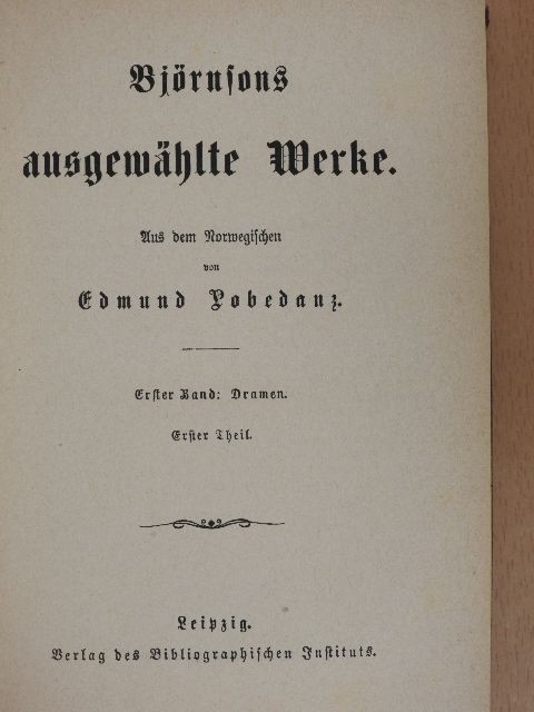 Björnson - Björnsons ausgewählte Werke I-II/1-4. (gótbetűs) [antikvár]