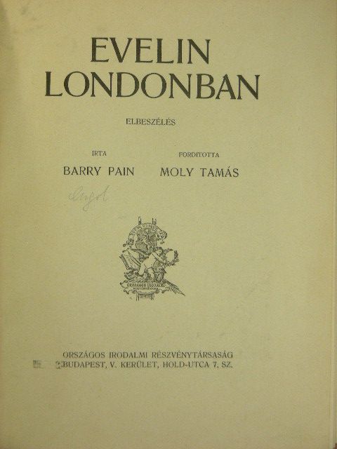 Barry Pain - Evelin Londonban [antikvár]