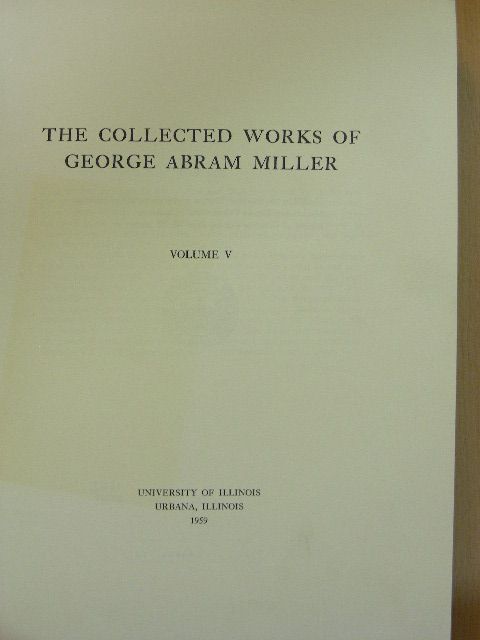 George Abram Miller - The collected works of George Abram Miller V. (töredék) [antikvár]