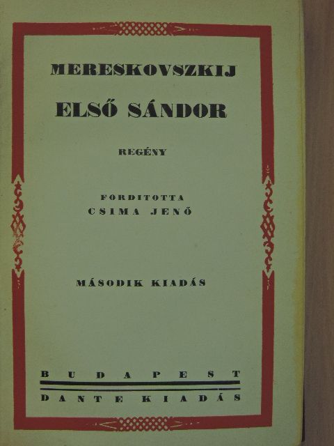 Mereskovszkij - Első Sándor [antikvár]