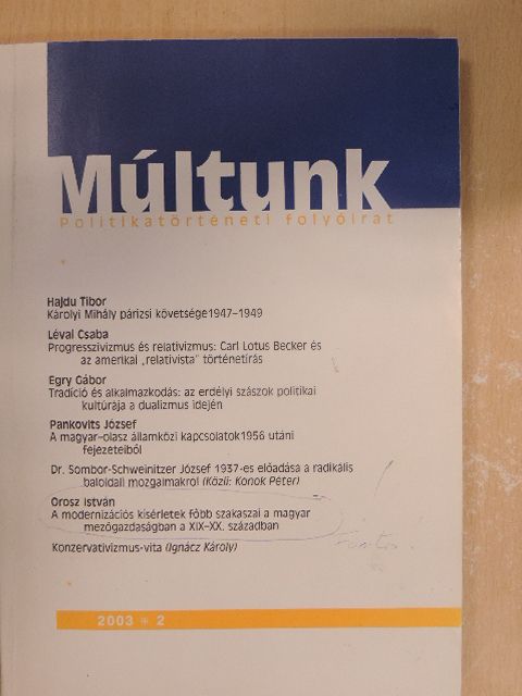Egry Gábor - Múltunk 2003/2. [antikvár]