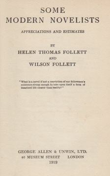 Helen Thomas Follett, Wilson Follett - Some Modern Novelists [antikvár]