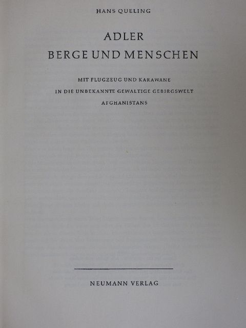 Hans Queling - Adler Berge und Menschen [antikvár]