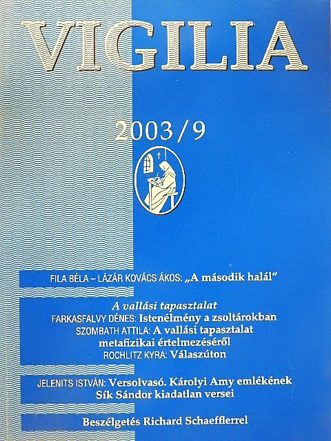 Adrienne von Speyr - Vigilia 2003. szeptember [antikvár]