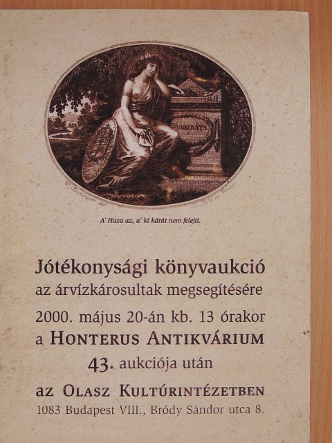 Jótékonysági könyvaukció az árvízkárosultak megsegítésére [antikvár]