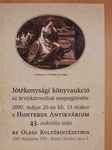 Jótékonysági könyvaukció az árvízkárosultak megsegítésére [antikvár]