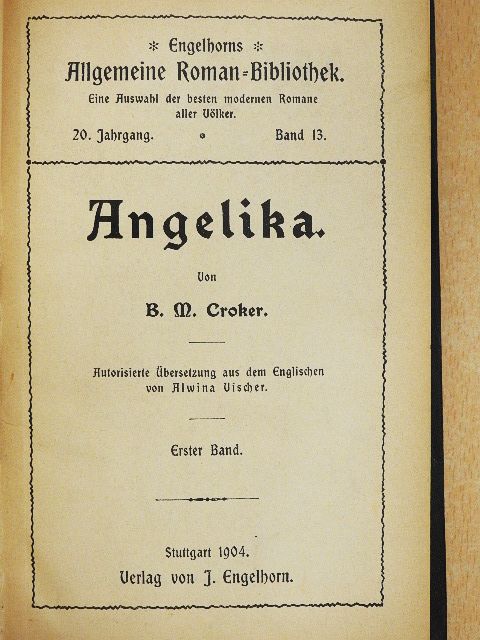 B. M. Croker - Angelika I-II. (gótbetűs) [antikvár]