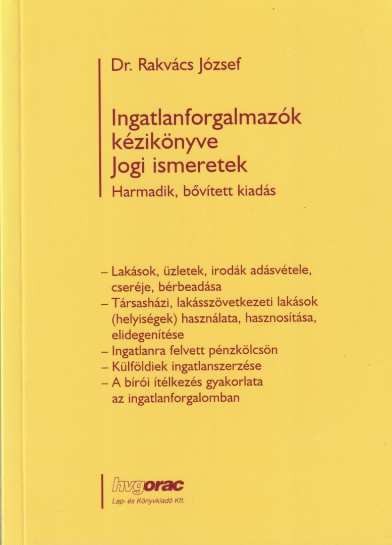 Dr. Rakvács József - Az ingatlanforgalmazók kézikönyve [antikvár]
