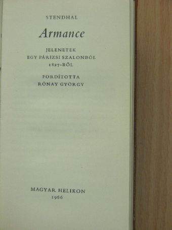 Stendhal - Armance [antikvár]