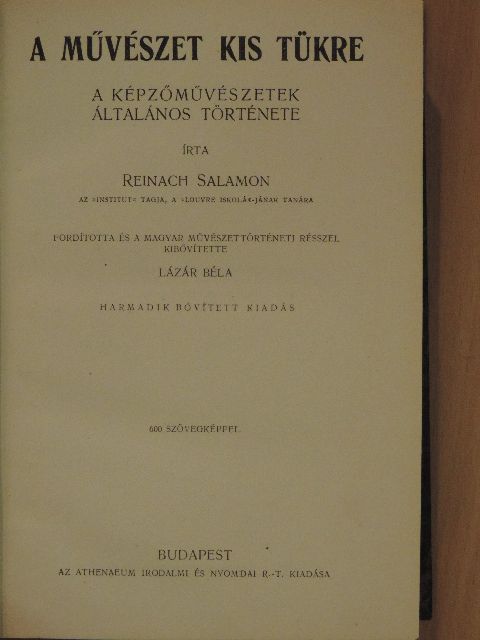 Reinach Salamon - A művészet kis tükre [antikvár]