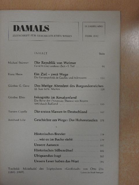 Franz Herre - Damals Febr. 1982 [antikvár]