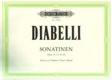 DIABELLI - SONATINEN OP.24, 54, 58, 60 FÜR KLAVIER ZU 4 HAENDEN (RUTHARDT)