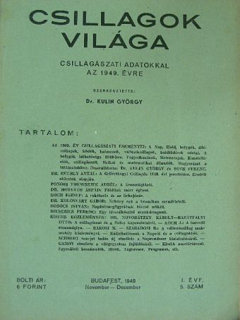 Barátfalvi Ottó - Csillagok Világa 1948. november-december [antikvár]