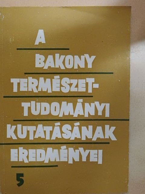 Buczko Emmi - A Bakony természettudományi kutatásának eredményei 5. [antikvár]