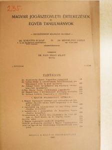 Dr. Nizsalovszky Endre - Magyar jogászegyleti értekezések és egyéb tanulmányok 1933. április [antikvár]