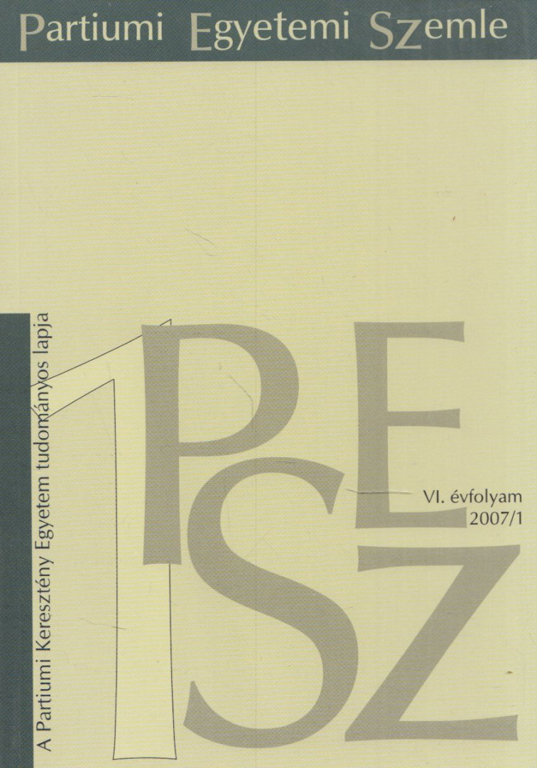DEMETER SZILÁRD - Partiumi Egyetemi Szemle VI. évfolyam, 2007/1. szám [antikvár]