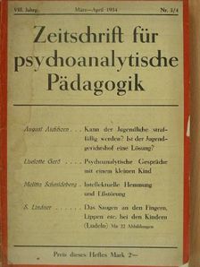 August Aichhorn - Zeitschrift für psychoanalytische Pädagogik März-April 1934 [antikvár]
